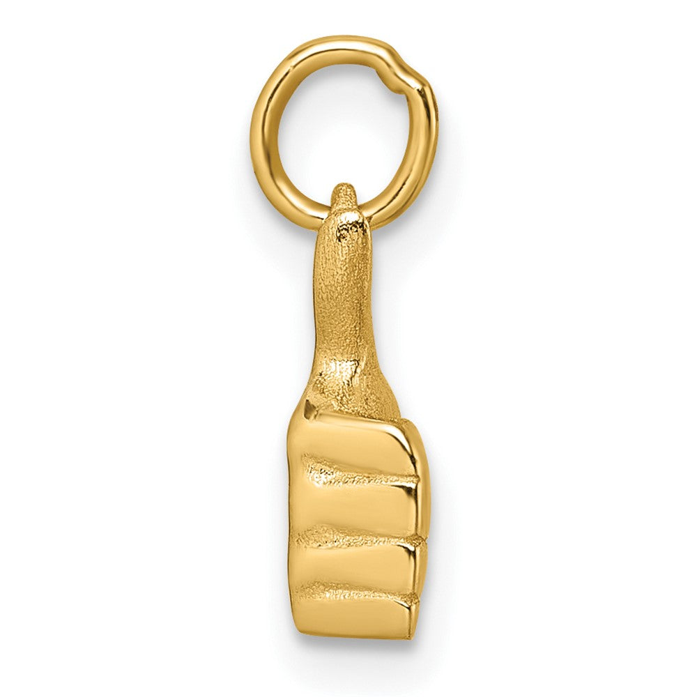 14K Gelbgold Poliert Thumbs Up Hand Anhänger