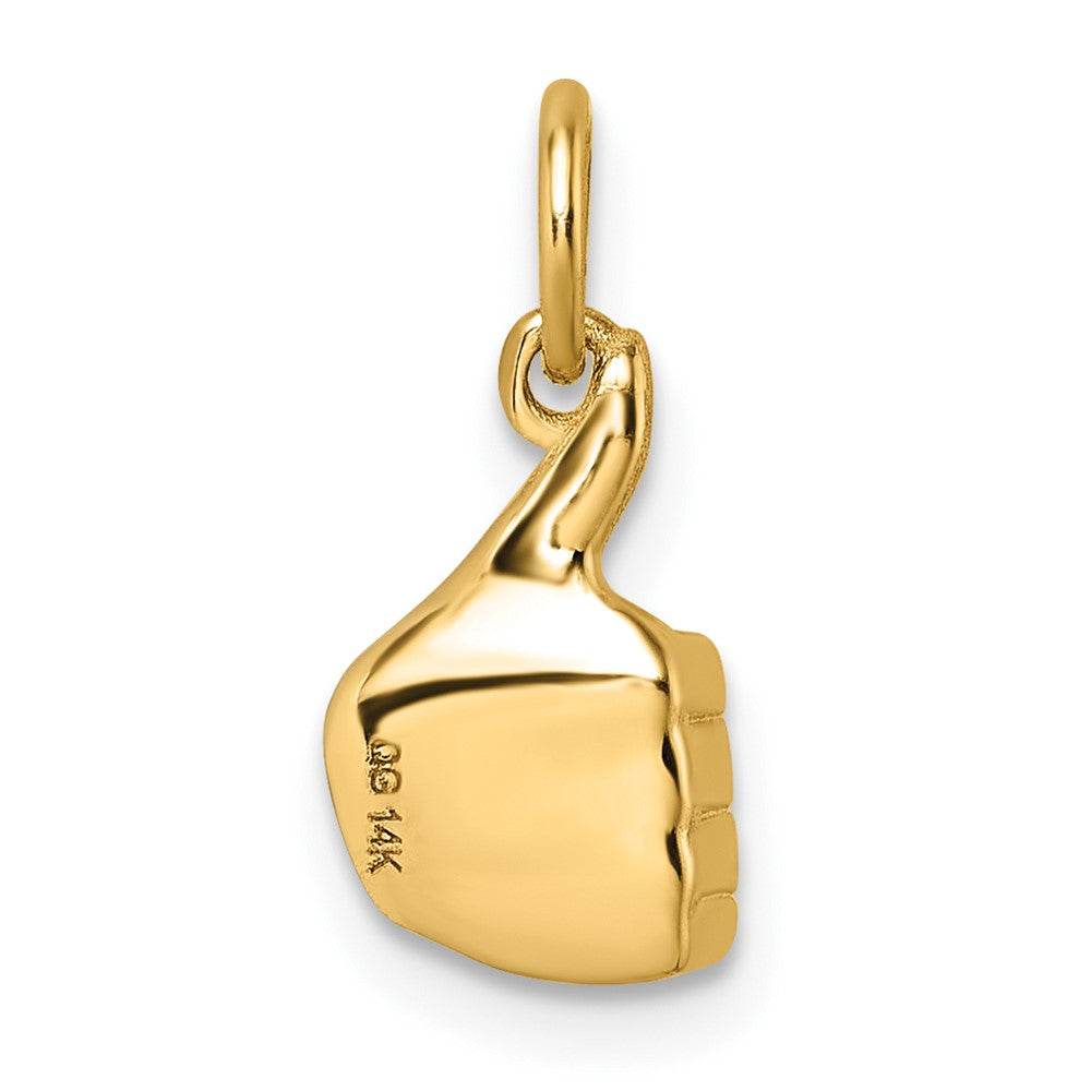 14K Gelbgold Poliert Thumbs Up Hand Anhänger