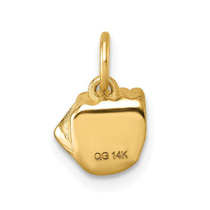 14K Gelbgold Poliert Fist Hand Anhänger