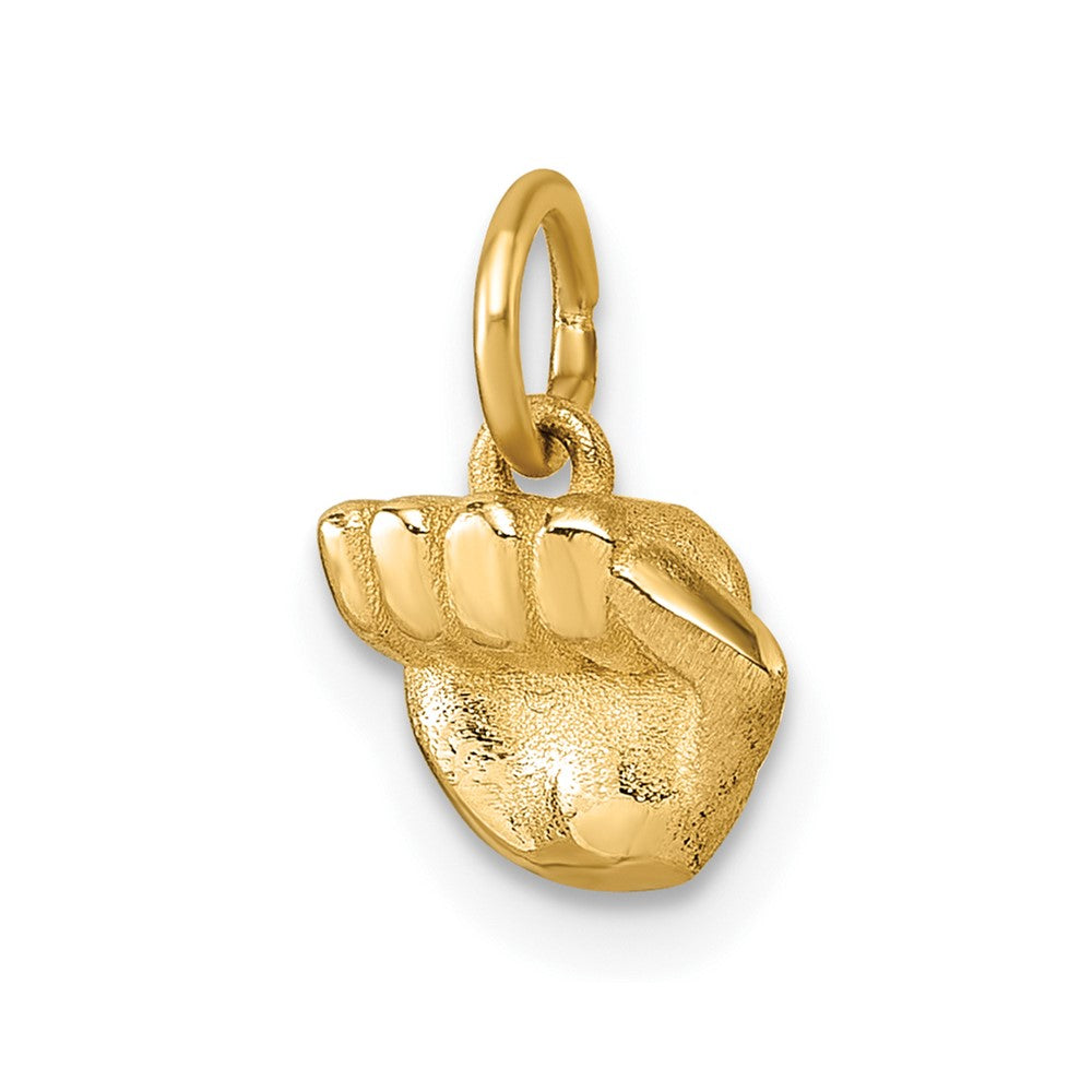 14K Gelbgold Poliert Fist Hand Anhänger