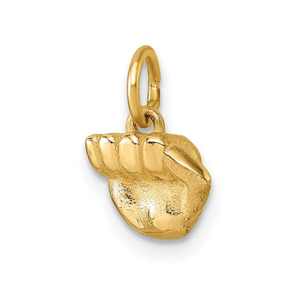 14K Gelbgold Poliert Fist Hand Anhänger