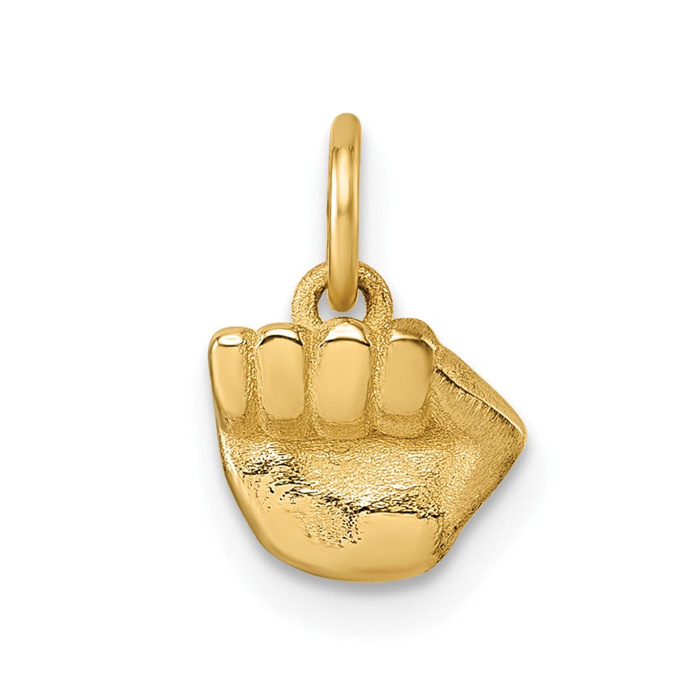 14K Gelbgold Poliert Fist Hand Anhänger