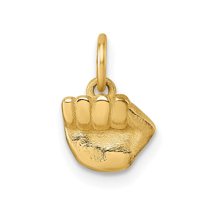 14K Gelbgold Poliert Fist Hand Anhänger