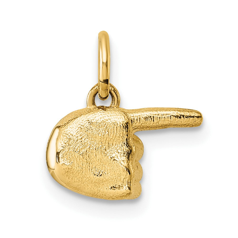 14K Gelbgold Poliert 1-finger Point Hand Anhänger