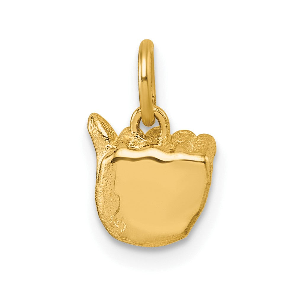 14K Gelbgold American Zeichen Language Alphabet Fingerspelling Zeichen Anhänger