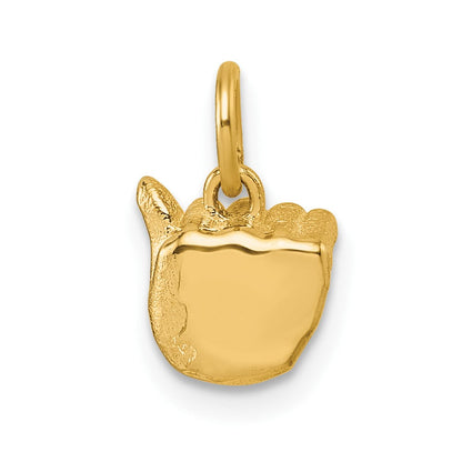 14K Gelbgold American Zeichen Language Alphabet Fingerspelling Zeichen Anhänger