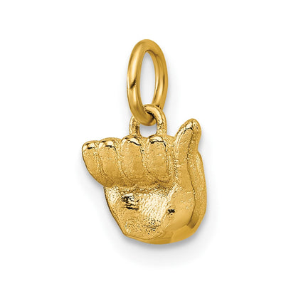 14K Gelbgold American Zeichen Language Alphabet Fingerspelling Zeichen Anhänger