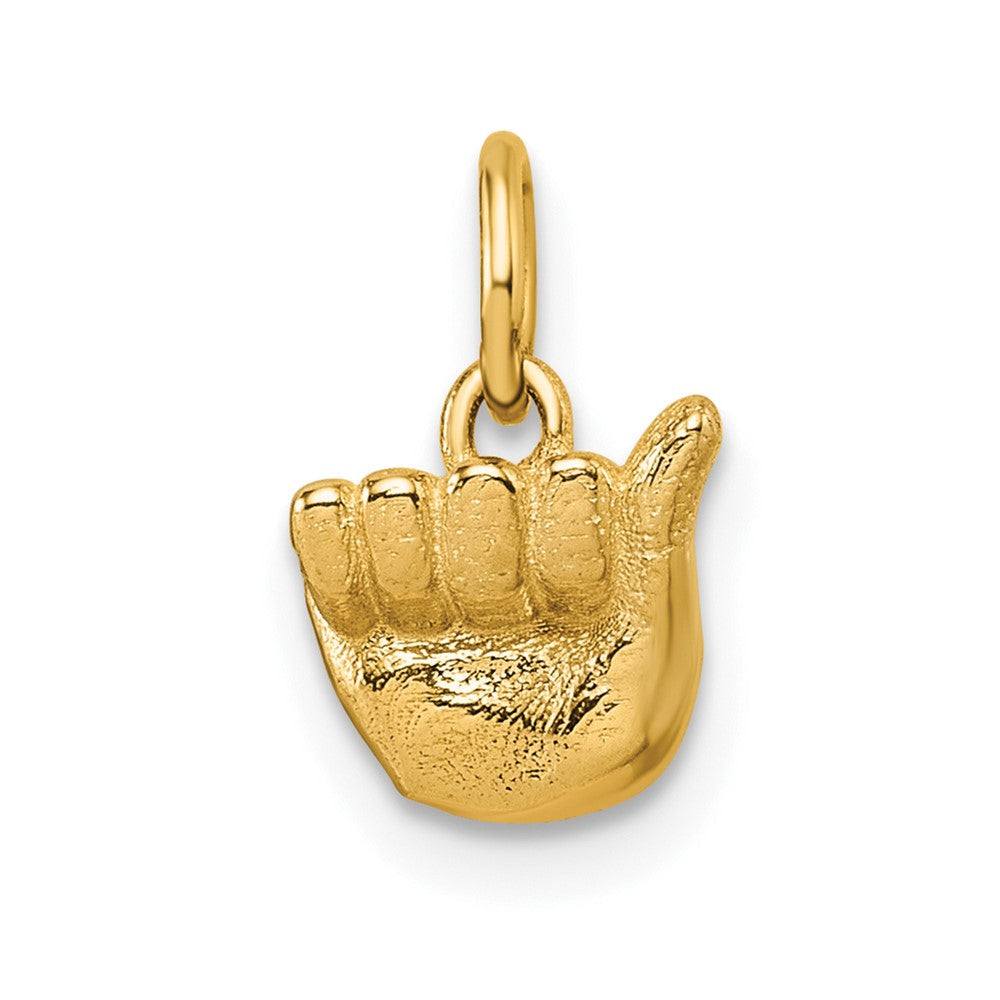 14K Gelbgold American Zeichen Language Alphabet Fingerspelling Zeichen Anhänger