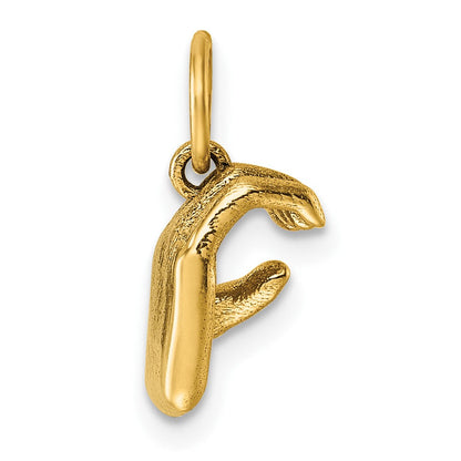 14K Gelbgold American Zeichen Language Alphabet Fingerspelling Zeichen C Anhänger