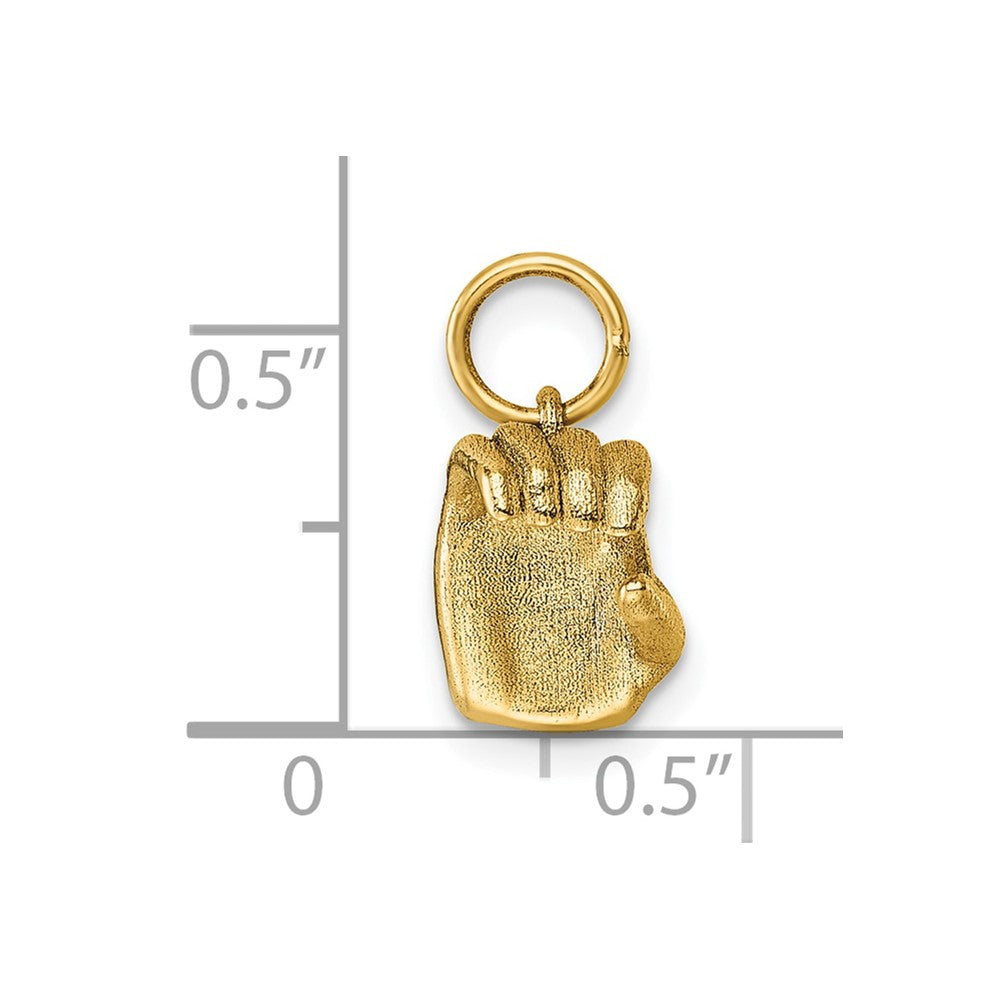 14K Gelbgold American Zeichen Language Alphabet Fingerspelling Zeichen C Anhänger