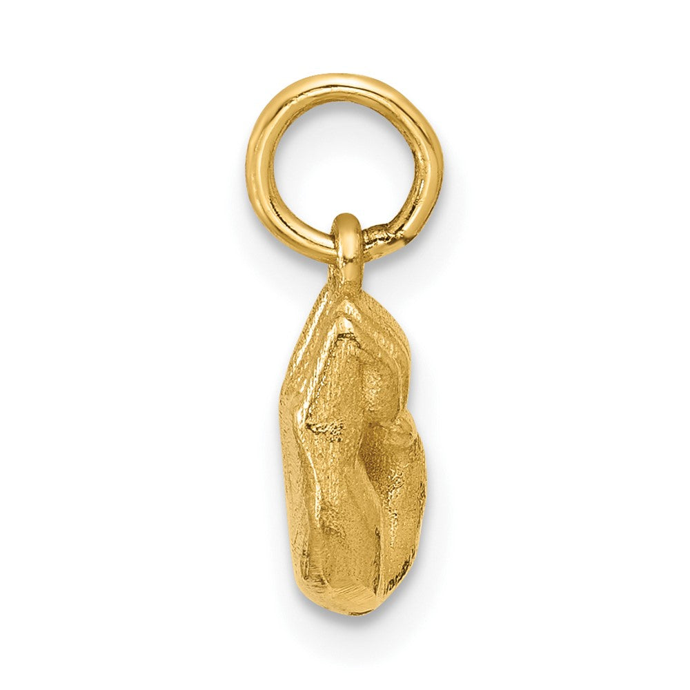 14K Gelbgold American Zeichen Language Alphabet Fingerspelling Zeichen E Anhänger