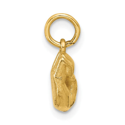 14K Gelbgold American Zeichen Language Alphabet Fingerspelling Zeichen E Anhänger