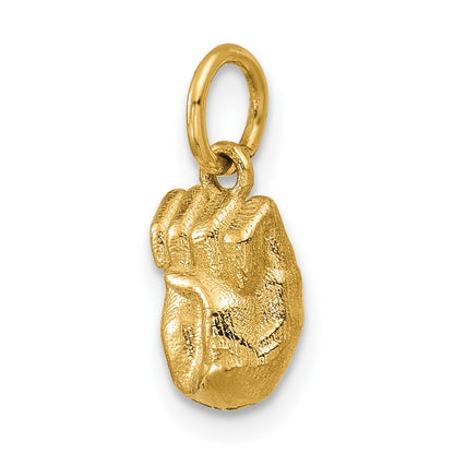 14K Gelbgold American Zeichen Language Alphabet Fingerspelling Zeichen E Anhänger