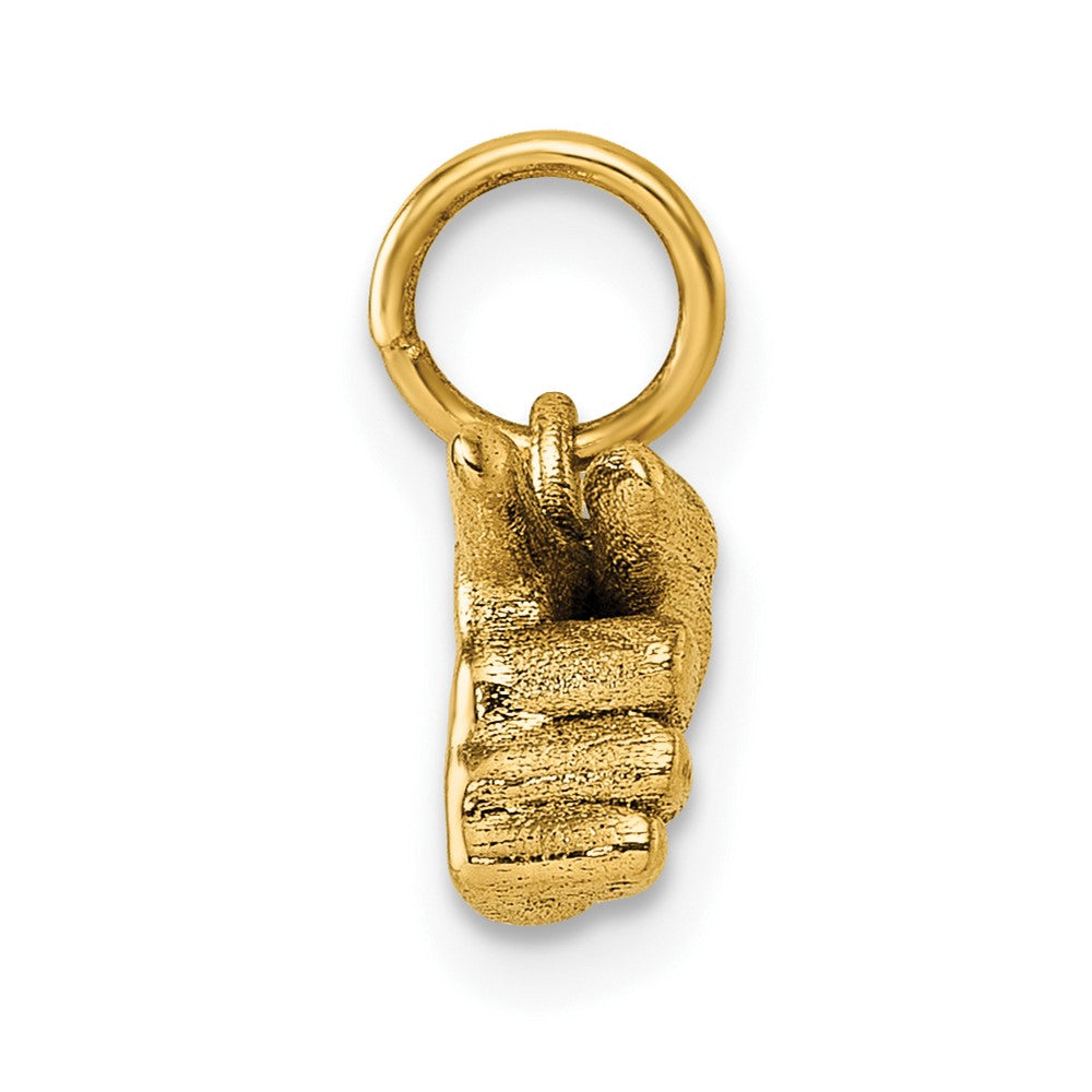 14K Gelbgold American Zeichen Language Alphabet Fingerspelling Zeichen G Anhänger