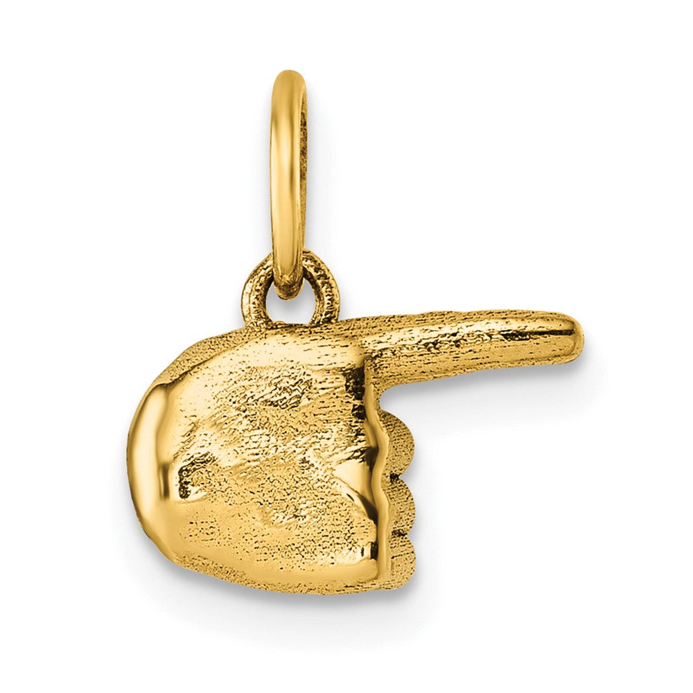 14K Gelbgold American Zeichen Language Alphabet Fingerspelling Zeichen G Anhänger