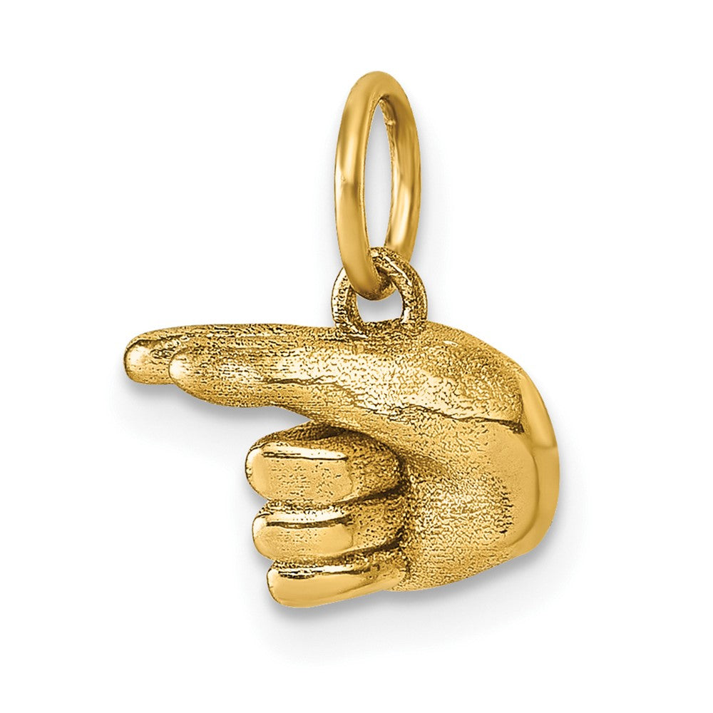 14K Gelbgold American Zeichen Language Alphabet Fingerspelling Zeichen G Anhänger