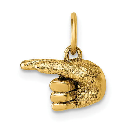 14K Gelbgold American Zeichen Language Alphabet Fingerspelling Zeichen G Anhänger