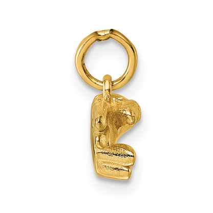 14K Gelbgold American Zeichen Language Alphabet Fingerspelling Zeichen H Anhänger