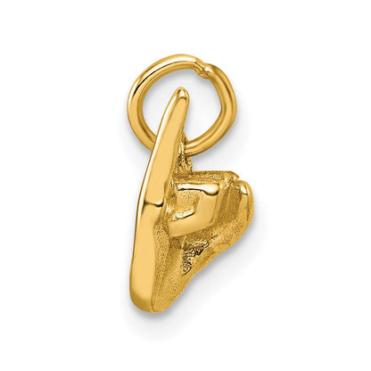 14K Gelbgold American Zeichen Language Alphabet Fingerspelling Zeichen I Anhänger