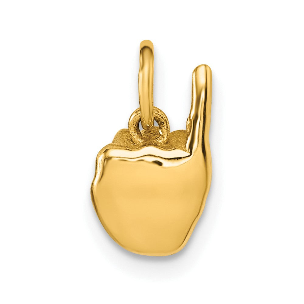 14K Gelbgold American Zeichen Language Alphabet Fingerspelling Zeichen I Anhänger