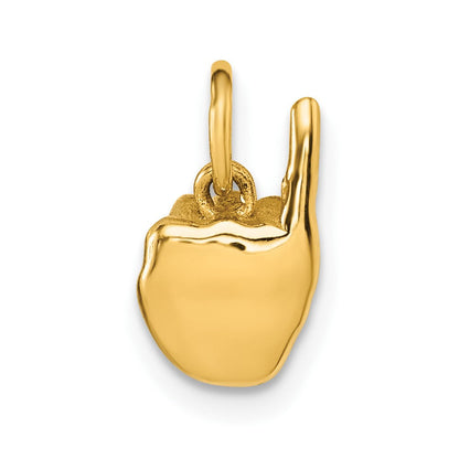 14K Gelbgold American Zeichen Language Alphabet Fingerspelling Zeichen I Anhänger
