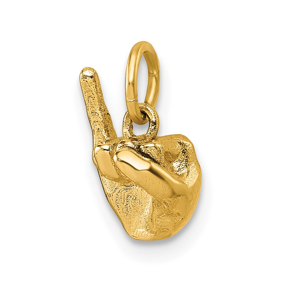 14K Gelbgold American Zeichen Language Alphabet Fingerspelling Zeichen I Anhänger