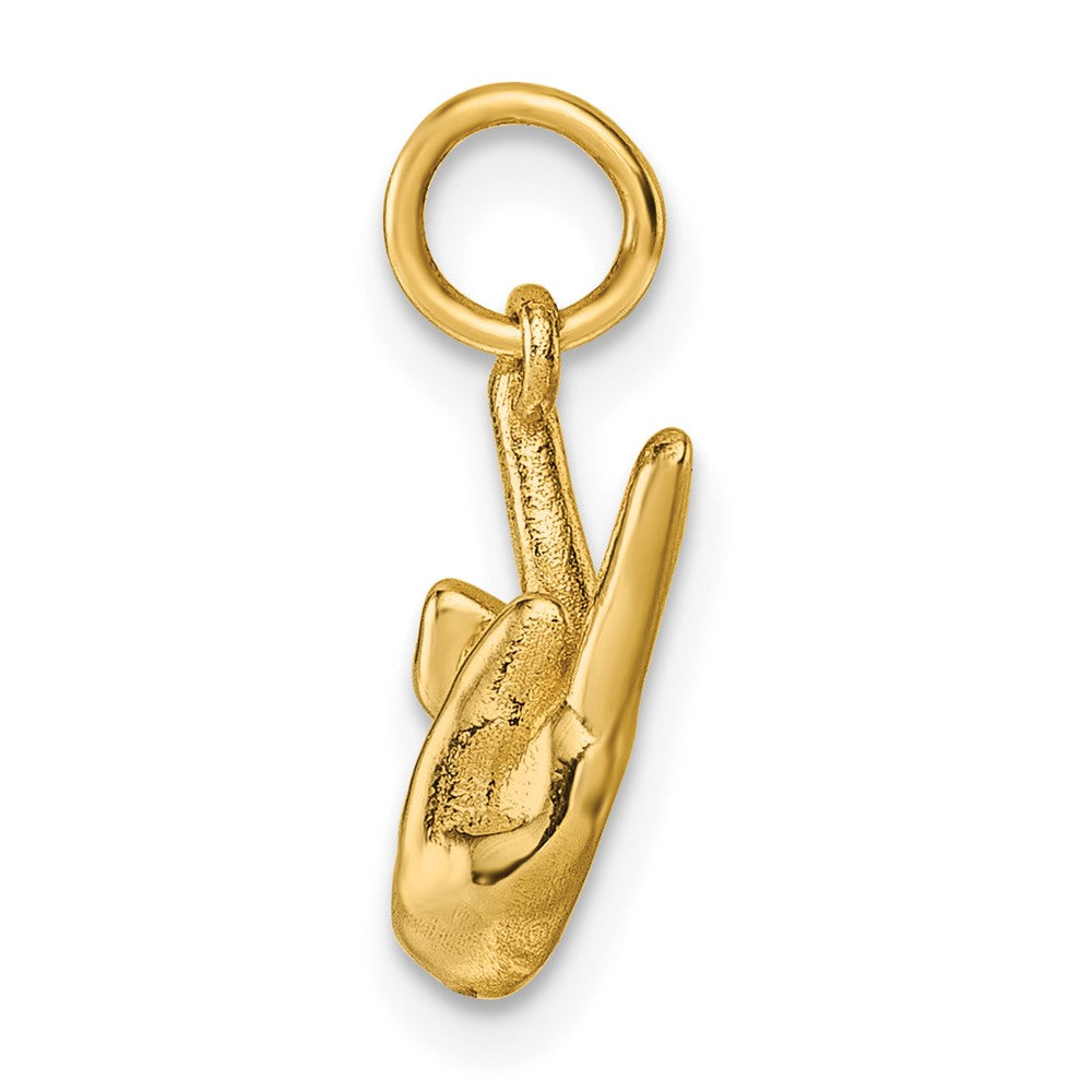 14K Gelbgold American Zeichen Language Alphabet Fingerspelling Zeichen K Anhänger