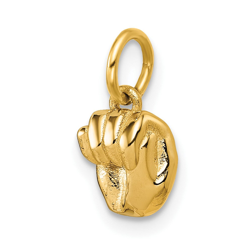 14K Gelbgold American Zeichen Language Alphabet Fingerspelling Zeichen M Anhänger