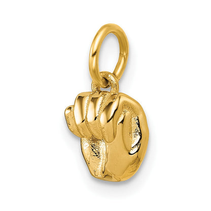 14K Gelbgold American Zeichen Language Alphabet Fingerspelling Zeichen M Anhänger