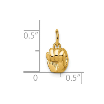 14K Gelbgold American Zeichen Language Alphabet Fingerspelling Zeichen M Anhänger