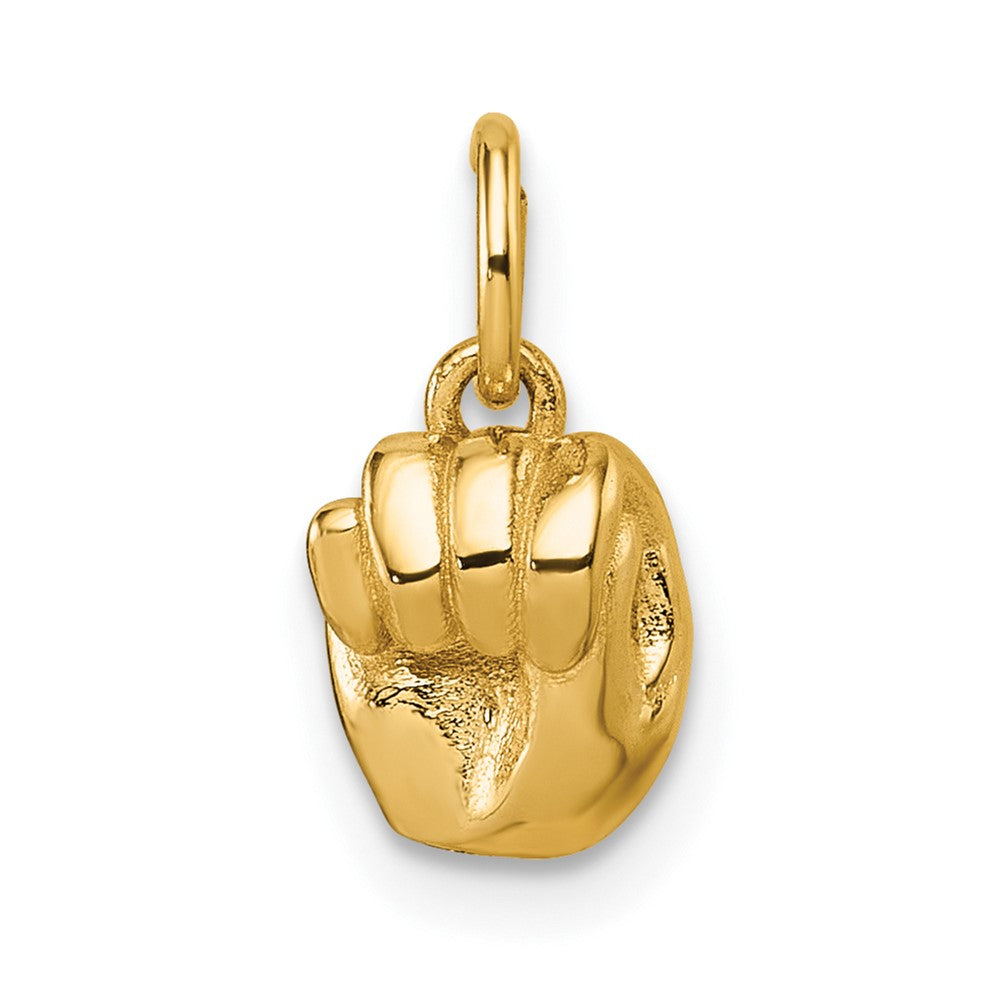 14K Gelbgold American Zeichen Language Alphabet Fingerspelling Zeichen M Anhänger