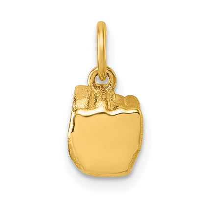 14K Gelbgold American Zeichen Language Alphabet Fingerspelling Zeichen N Anhänger