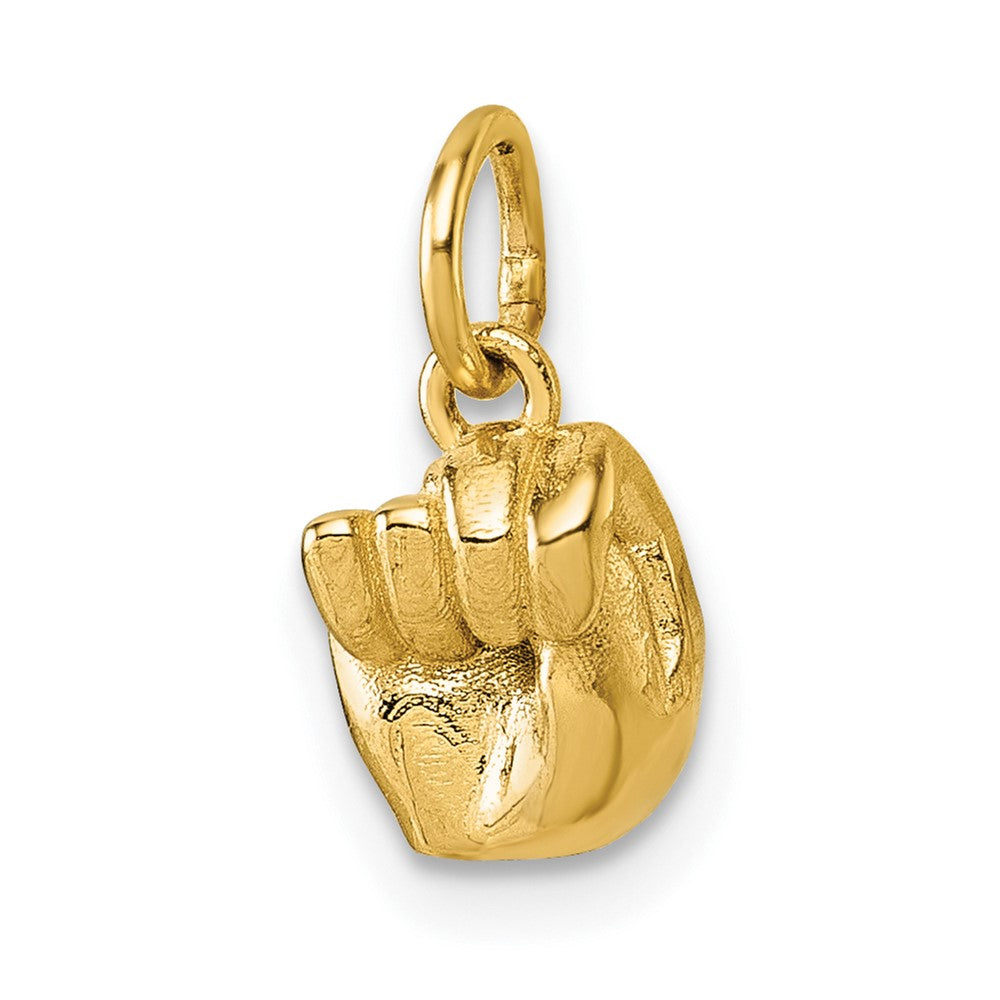 14K Gelbgold American Zeichen Language Alphabet Fingerspelling Zeichen N Anhänger