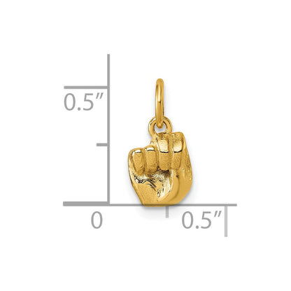 14K Gelbgold American Zeichen Language Alphabet Fingerspelling Zeichen N Anhänger