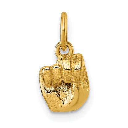 14K Gelbgold American Zeichen Language Alphabet Fingerspelling Zeichen N Anhänger