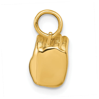 14K Gelbgold American Zeichen Language Alphabet Fingerspelling Zeichen O Anhänger