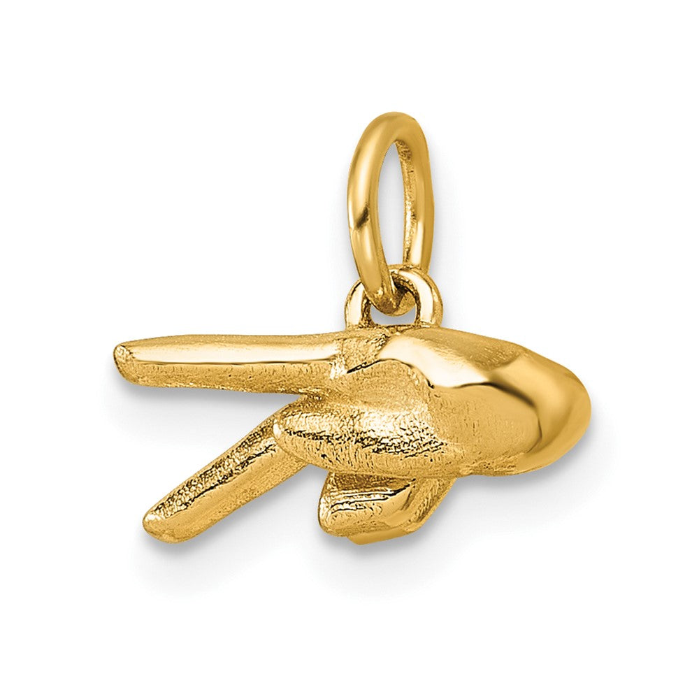 14K Gelbgold American Zeichen Language Alphabet Fingerspelling Zeichen P Anhänger