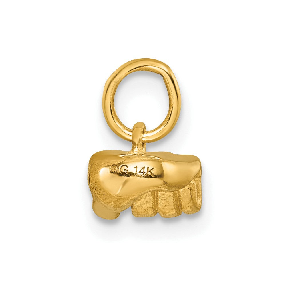 14K Gelbgold American Zeichen Language Alphabet Fingerspelling Zeichen Q Anhänger