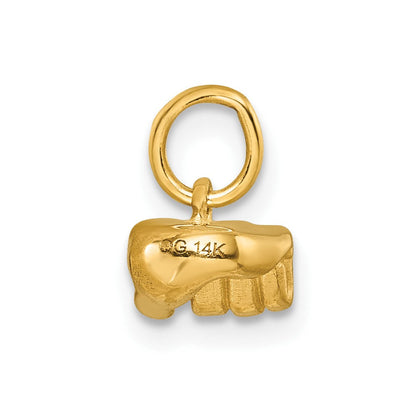 14K Gelbgold American Zeichen Language Alphabet Fingerspelling Zeichen Q Anhänger