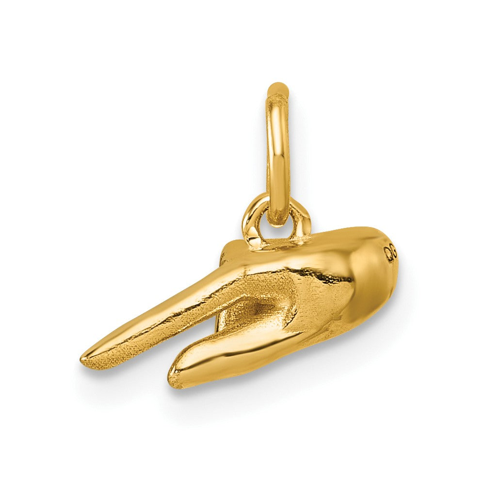 14K Gelbgold American Zeichen Language Alphabet Fingerspelling Zeichen Q Anhänger