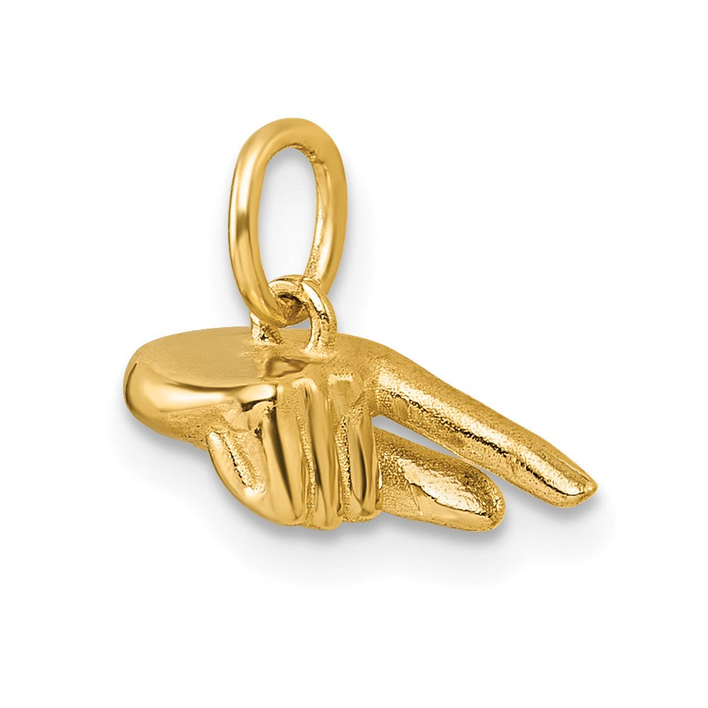14K Gelbgold American Zeichen Language Alphabet Fingerspelling Zeichen Q Anhänger