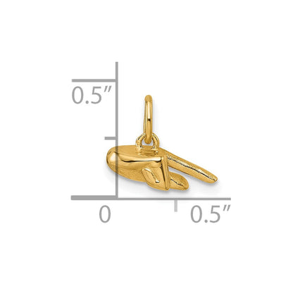 14K Gelbgold American Zeichen Language Alphabet Fingerspelling Zeichen Q Anhänger