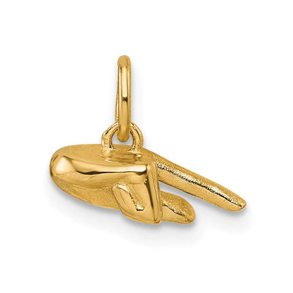 14K Gelbgold American Zeichen Language Alphabet Fingerspelling Zeichen Q Anhänger