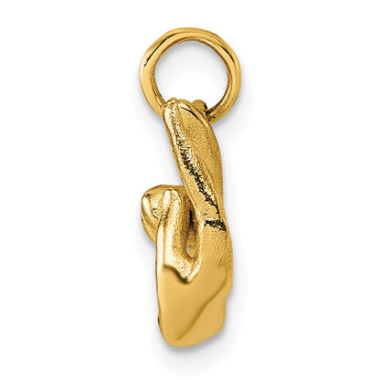 14K Gelbgold American Zeichen Language Alphabet Fingerspelling Zeichen R Anhänger