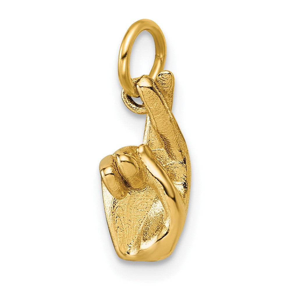 14K Gelbgold American Zeichen Language Alphabet Fingerspelling Zeichen R Anhänger