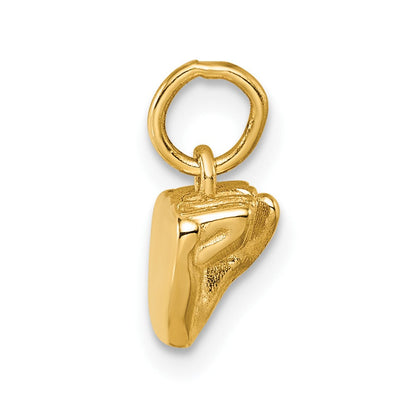 14K Gelbgold American Zeichen Language Alphabet Fingerspelling Zeichen S Anhänger