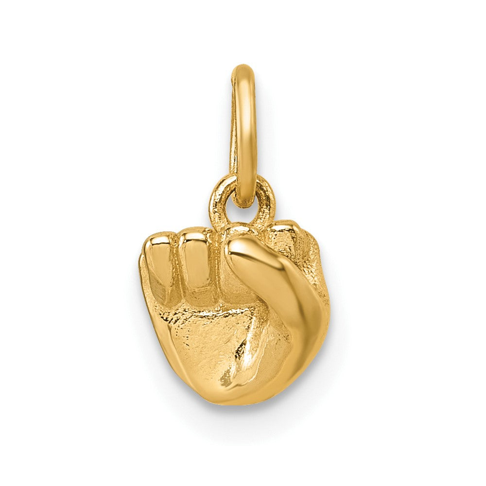 14K Gelbgold American Zeichen Language Alphabet Fingerspelling Zeichen S Anhänger