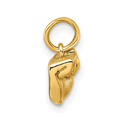 14K Gelbgold American Zeichen Language Alphabet Fingerspelling Zeichen T Anhänger