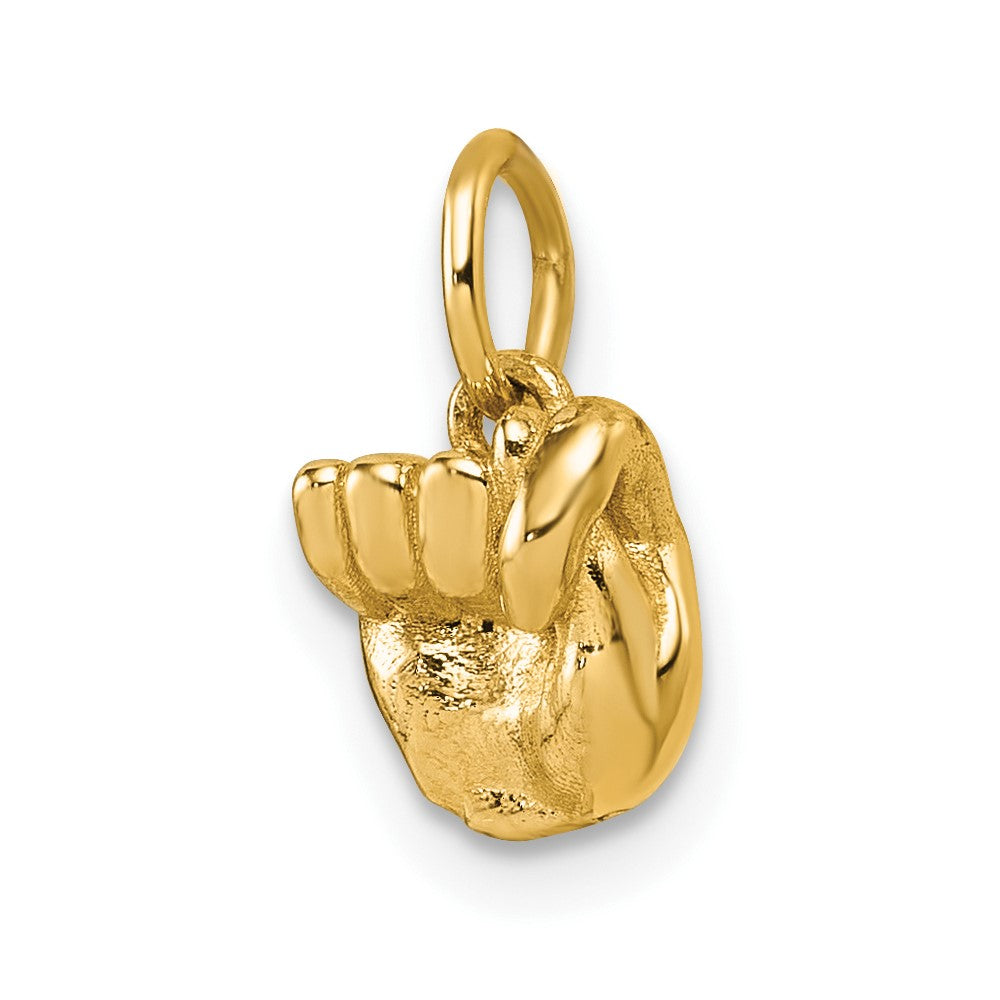 14K Gelbgold American Zeichen Language Alphabet Fingerspelling Zeichen T Anhänger