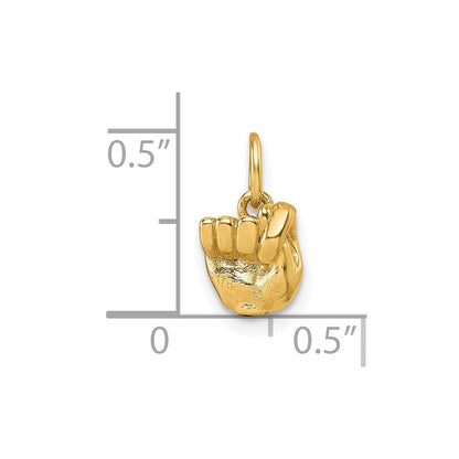 14K Gelbgold American Zeichen Language Alphabet Fingerspelling Zeichen T Anhänger